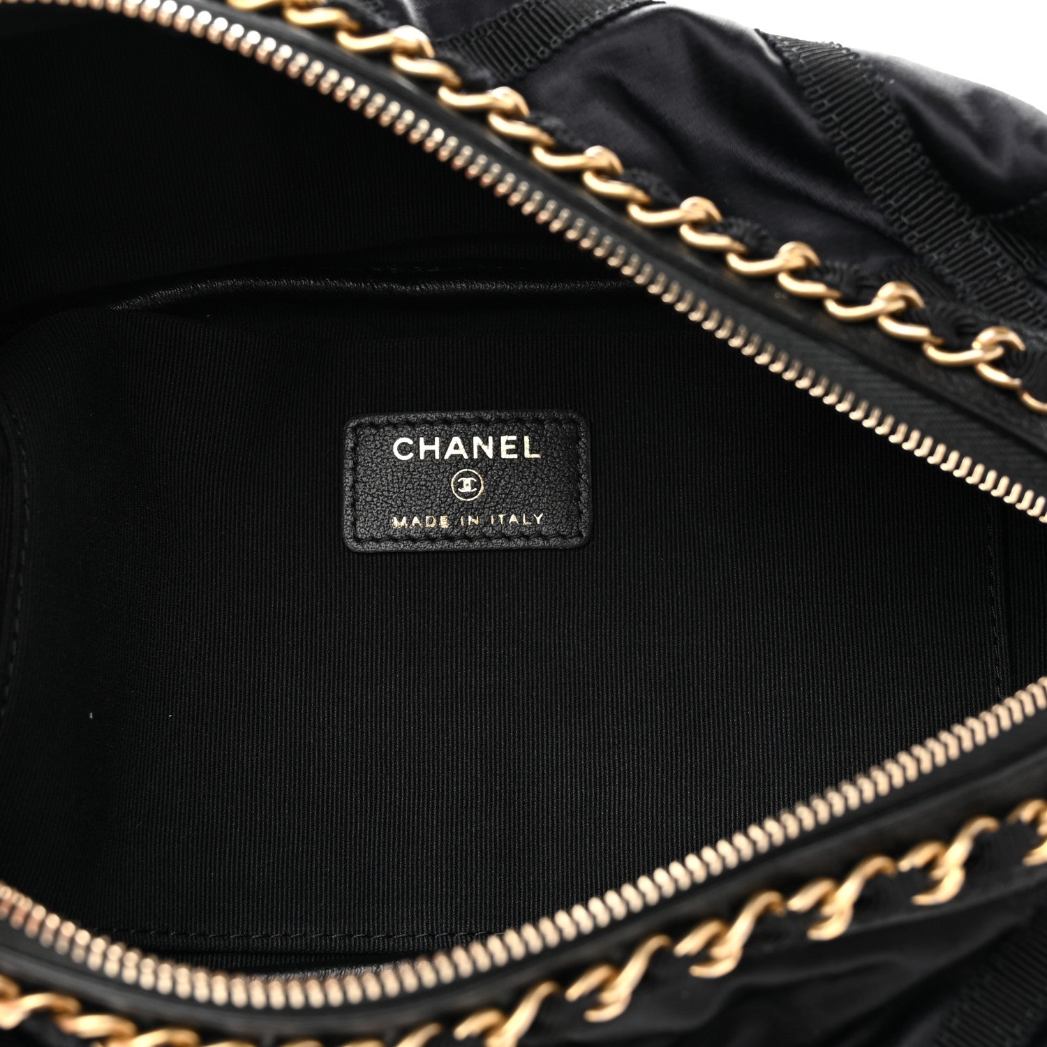 Chanel Nylon Grosgrain Lifestyle Pouch With Sleep Mask Black 6 of 9