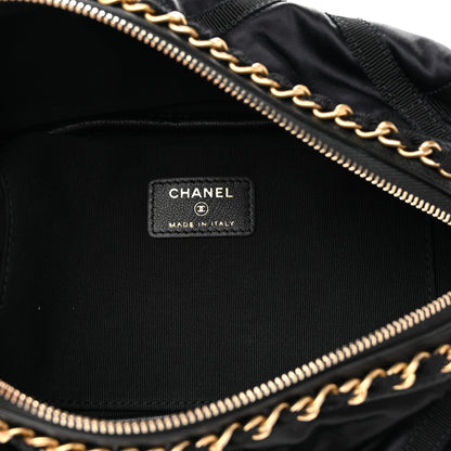 Chanel Nylon Grosgrain Lifestyle Pouch With Sleep Mask Black 6 of 9