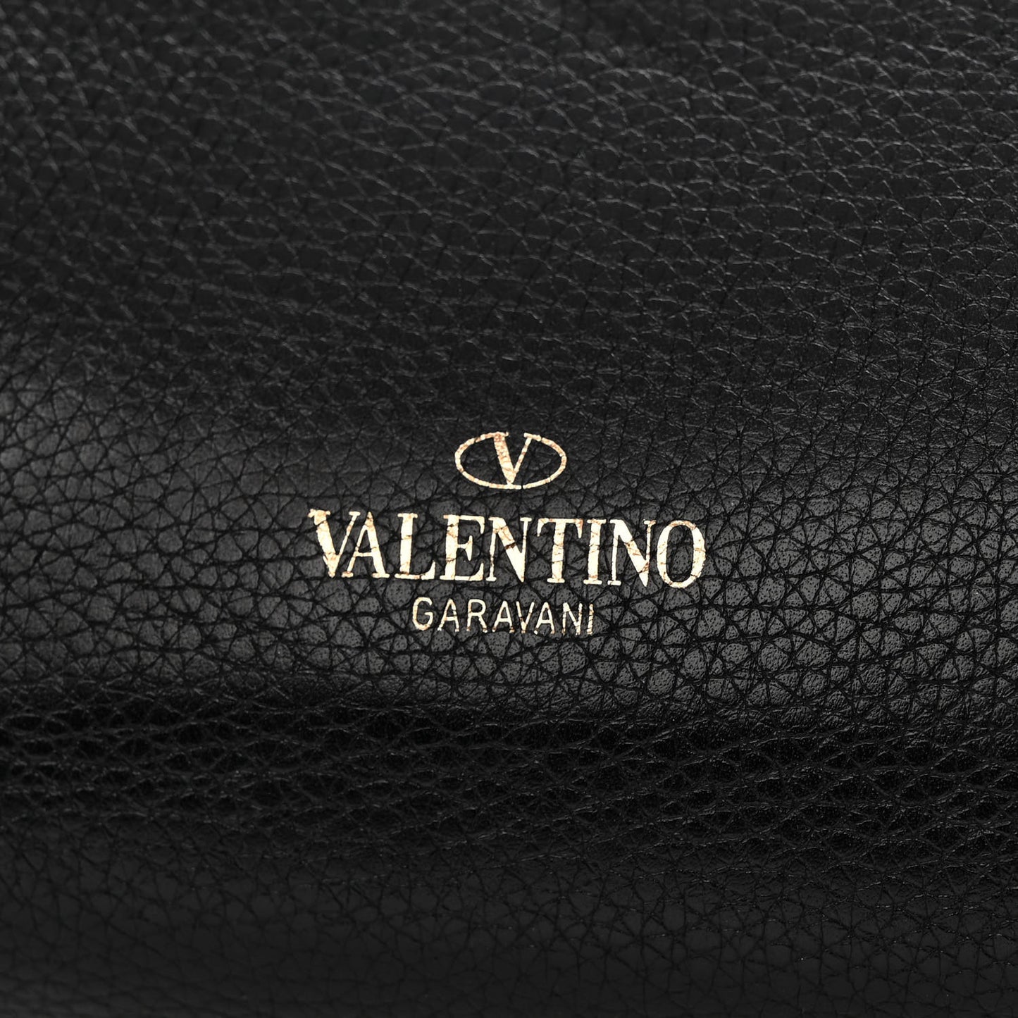 Grainy Calfskin Rockstud Belt Bag Black