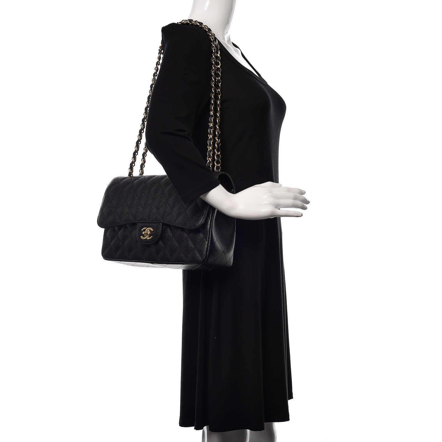 Chanel Caviar Quilted Jumbo Double Flap Black 2 of 11