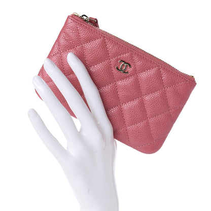 Chanel Iridescent Caviar Quilted Small Cosmetic Case Pink 2 of 10