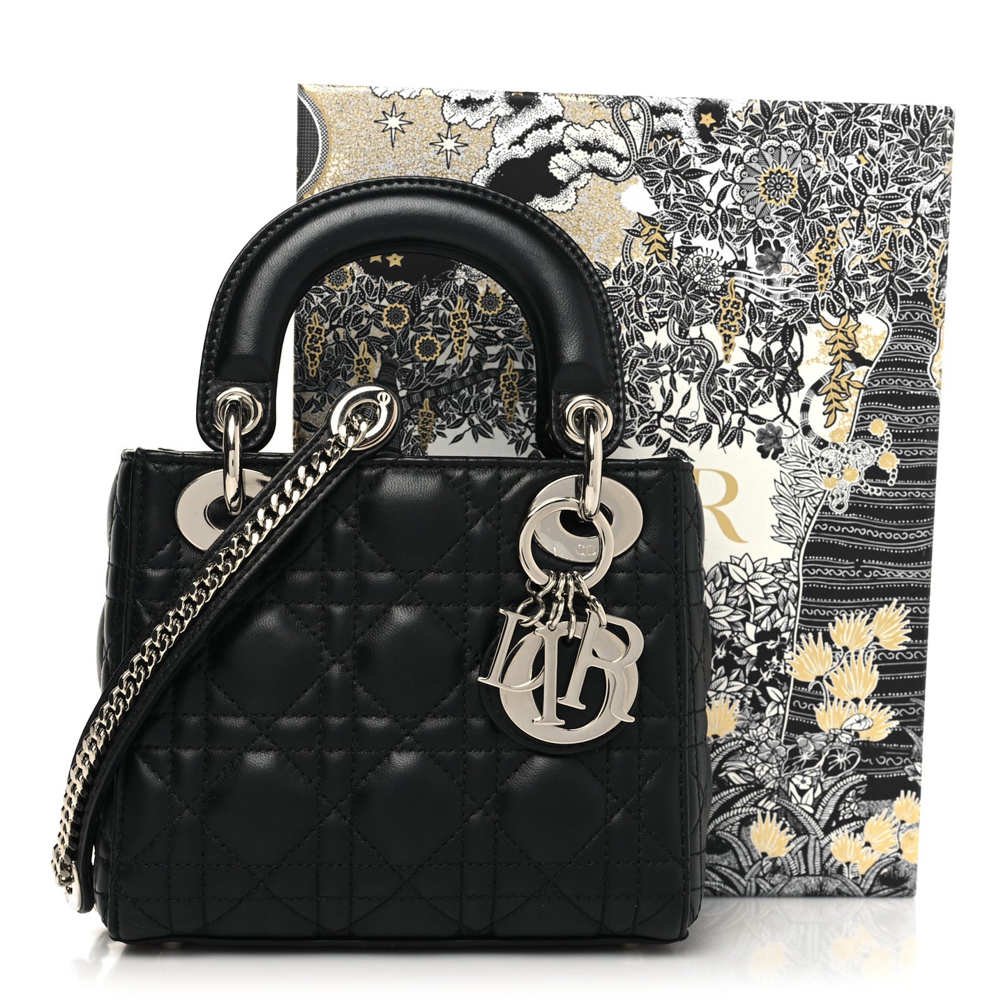 Lambskin Cannage Mini Lady Dior Black