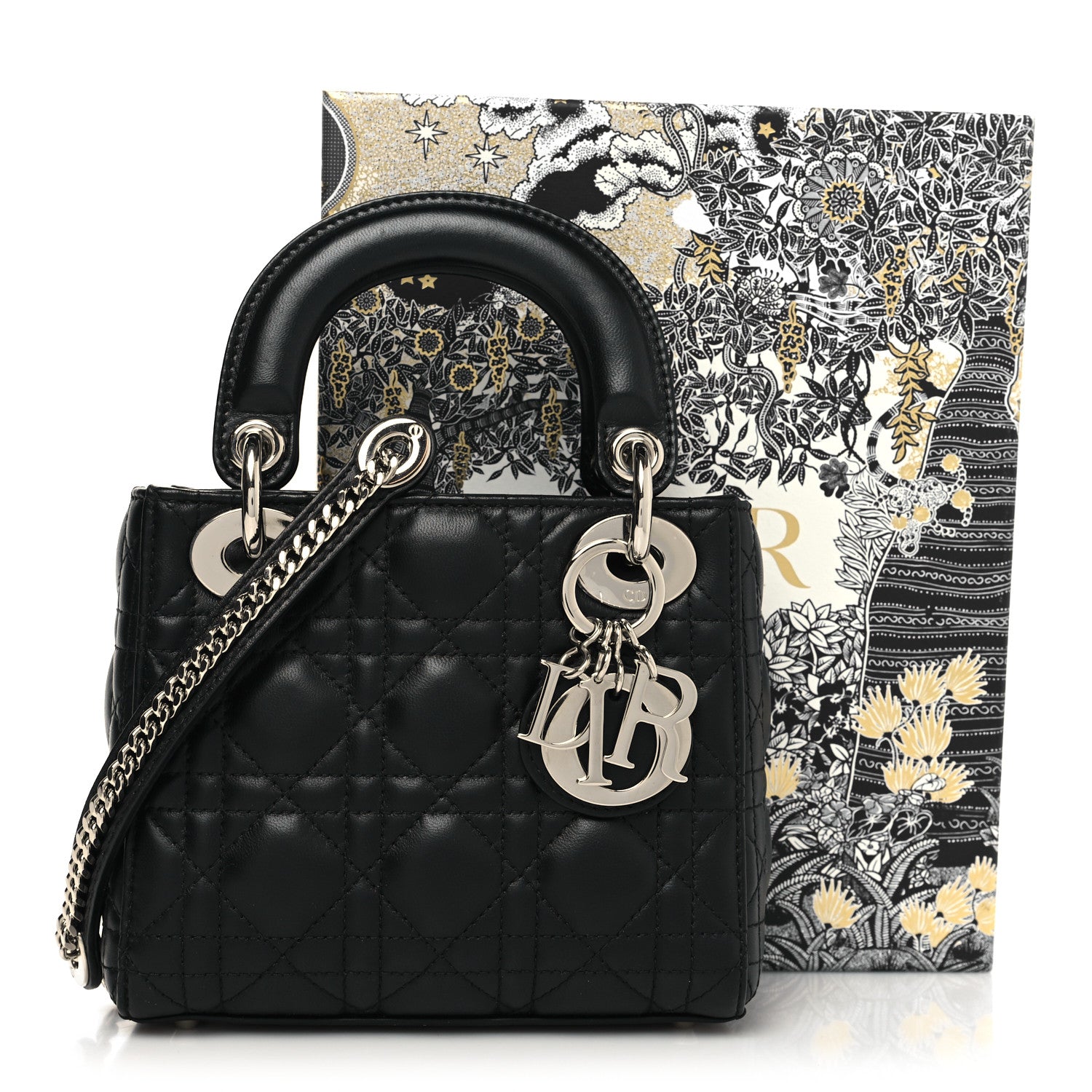 Christian Dior Lambskin Cannage Mini Lady Dior Black 12 of 12