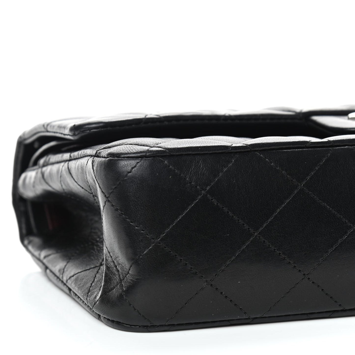 Lambskin Quilted Medium Double Flap Black