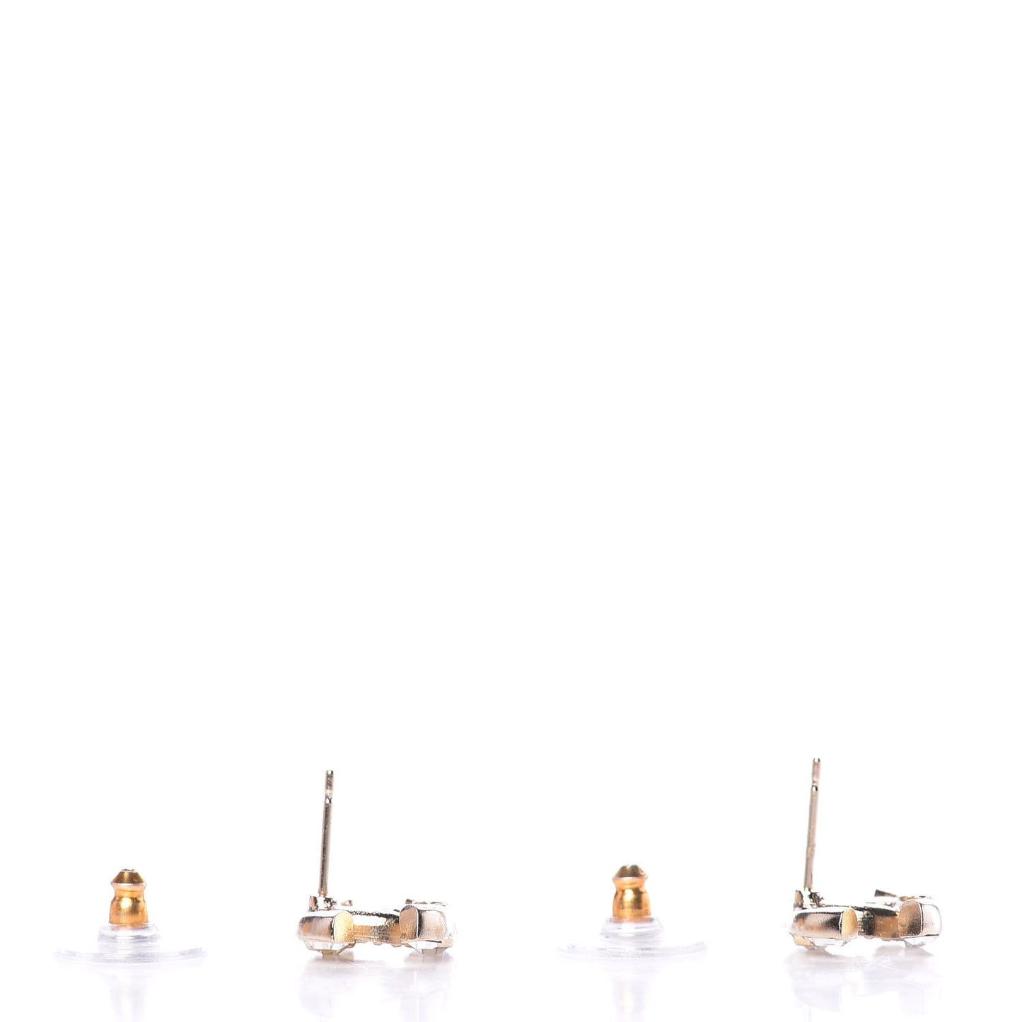 Crystal Baguette CC Earrings Gold