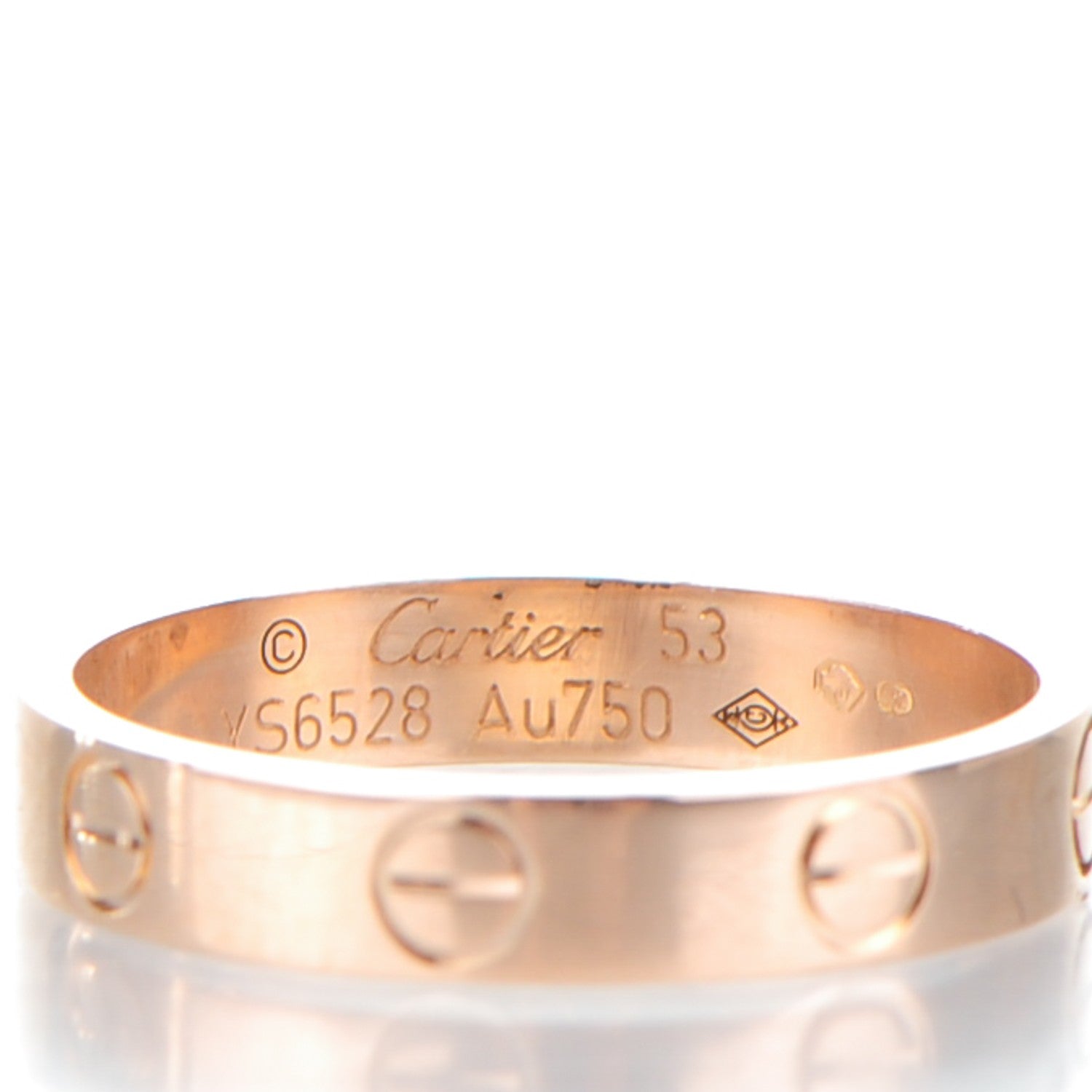 Cartier 18K Pink Gold 4mm LOVE Wedding Band Ring 53 6.5 4 of 4