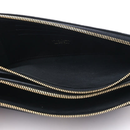 Louis Vuitton Empreinte Monogram Giant Double Zip Pochette Black Cream 5 of 9