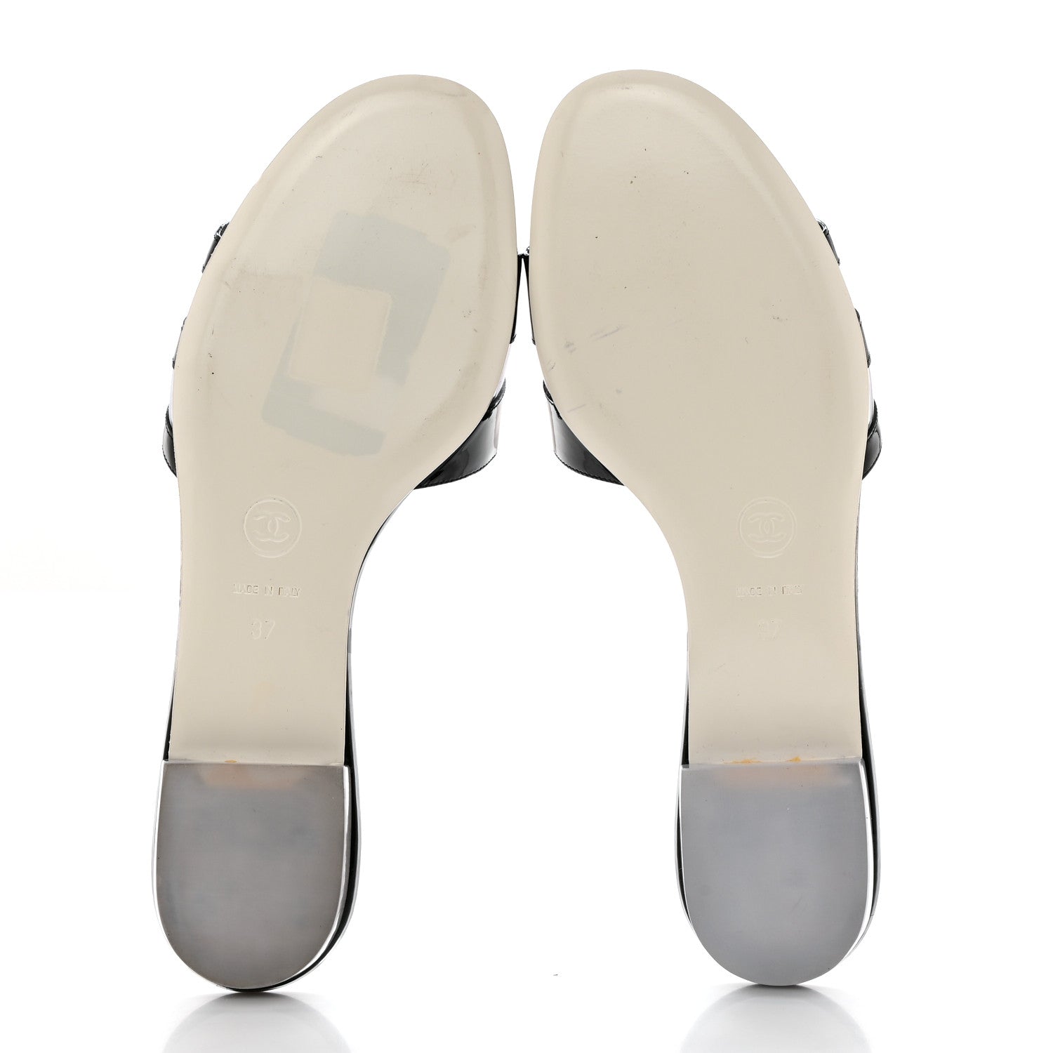 Chanel PVC Patent Leather CC Slides 37 Black 5 of 9