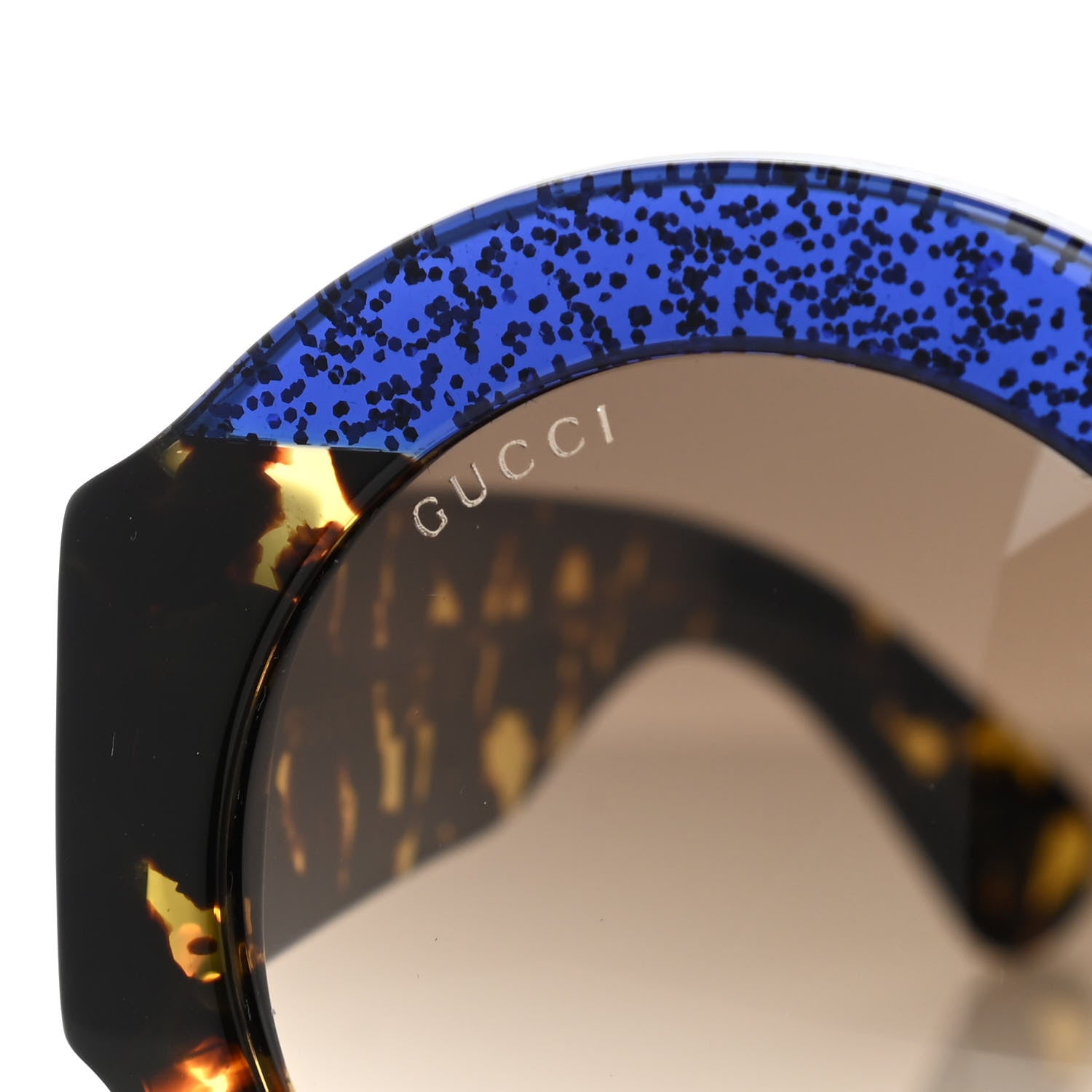 Gucci Acetate Round GG0084S Sunglasses Glitter Blue Multi 5 of 8