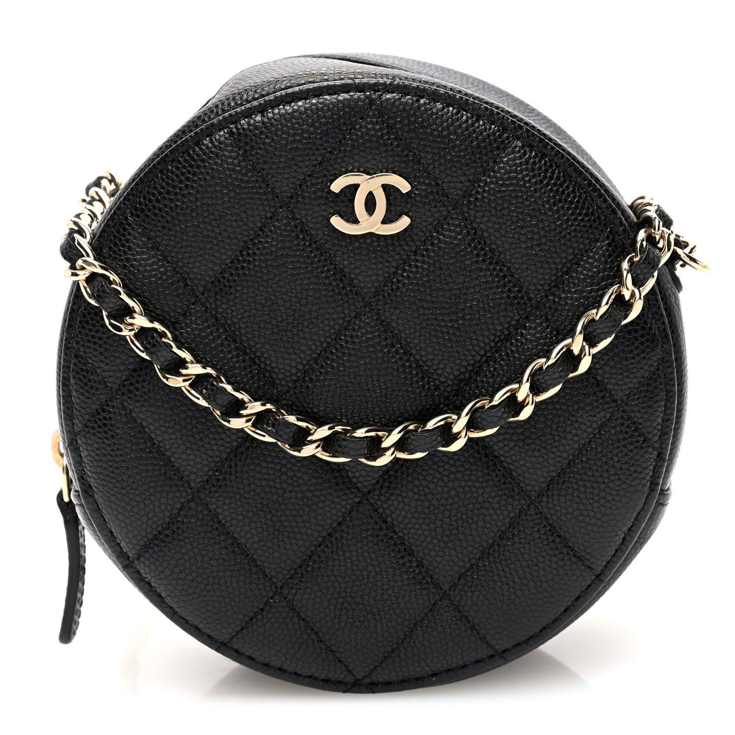 Chanel Caviar Quilted Round Clutch With Chain Black 1 of 10