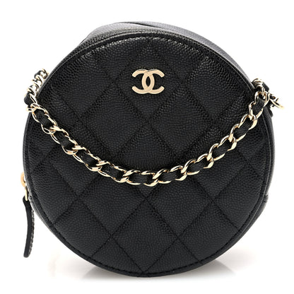 Chanel Caviar Quilted Round Clutch With Chain Black 1 of 10