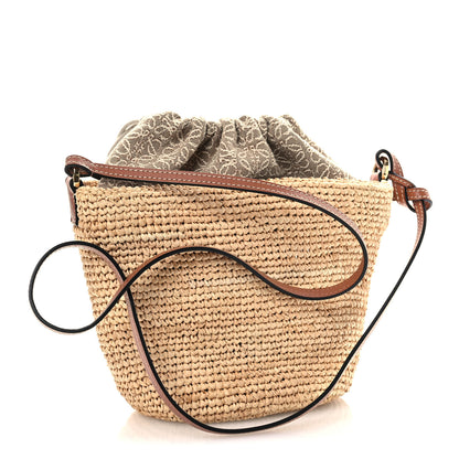 Loewe Calfskin Raffia Anagram Paulas Ibiza Pochette Bag Natural Tan 3 of 10