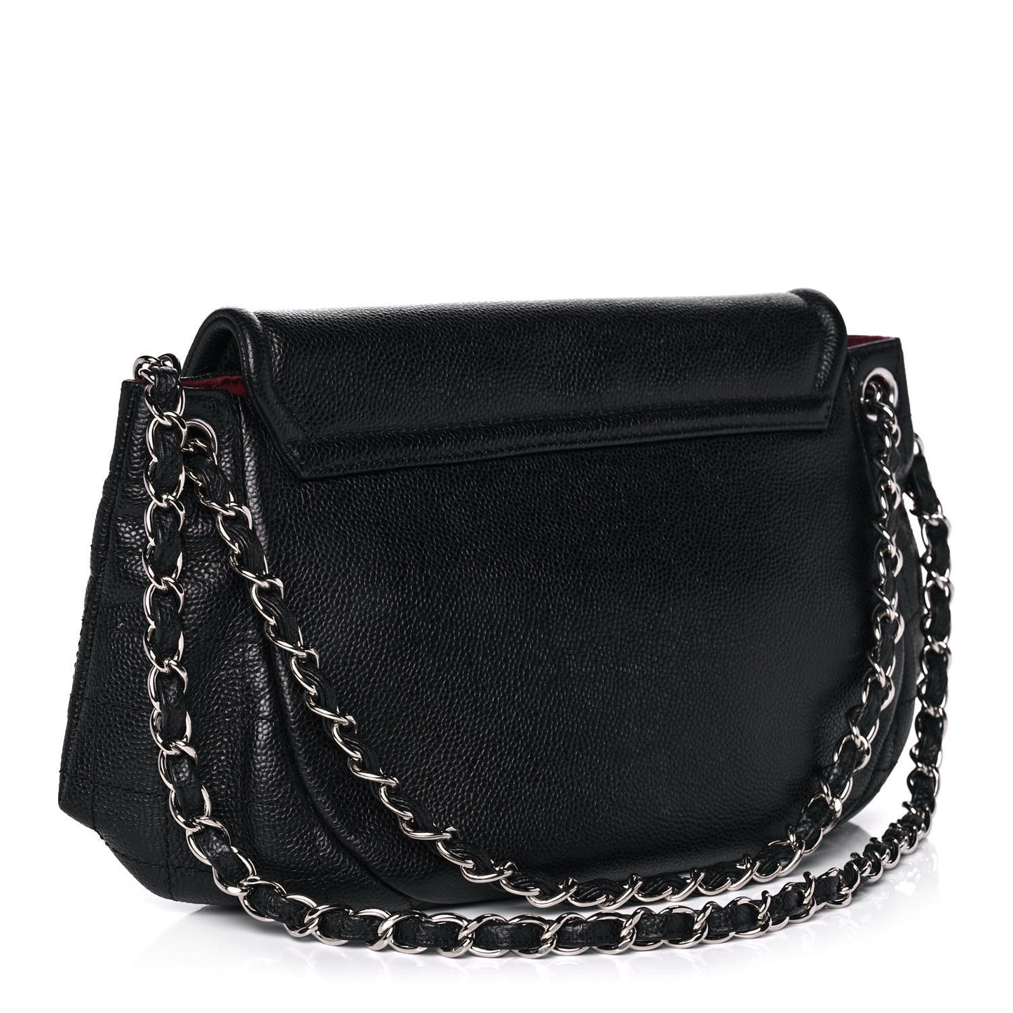 Caviar Half Moon Large Flap Black