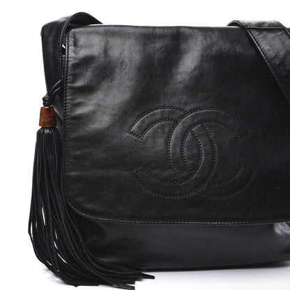 Chanel Lambskin CC Tassel Shoulder Bag Black 10 of 10