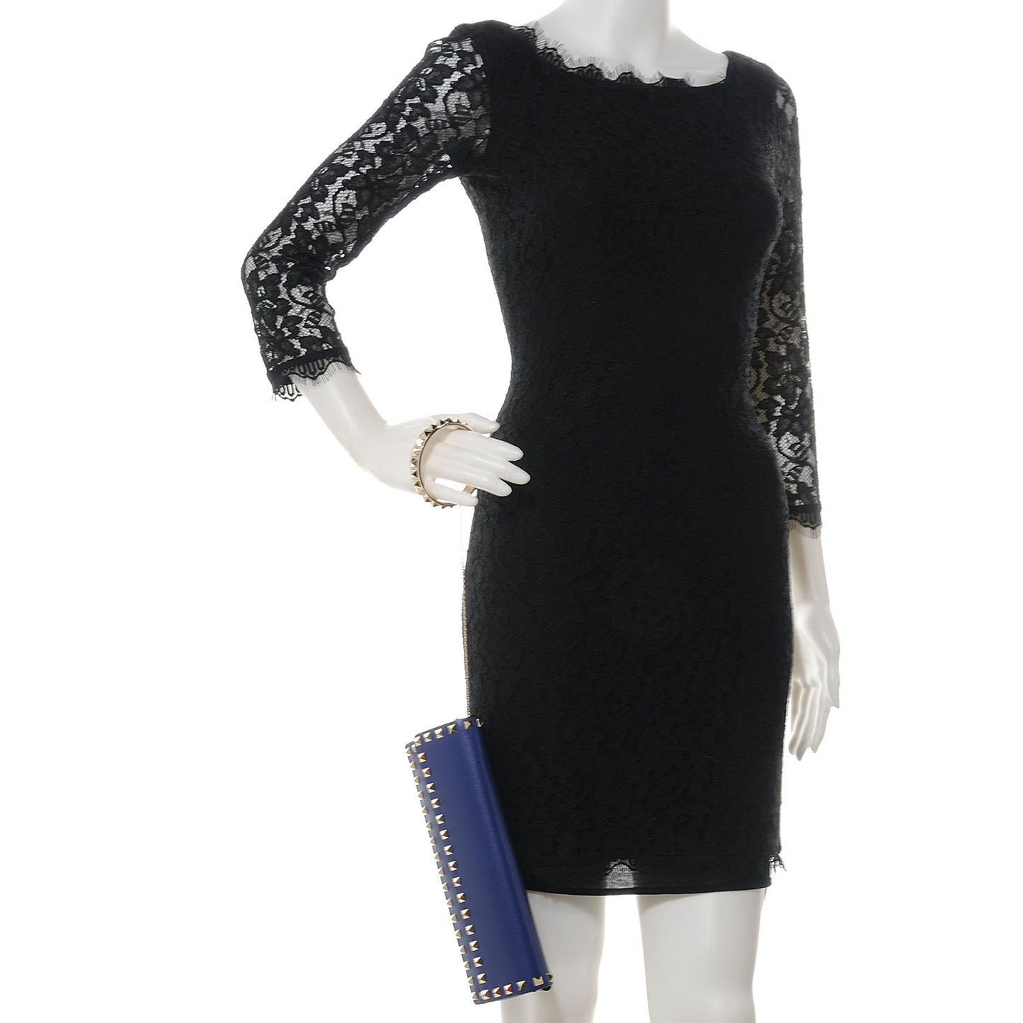 Nappa Rockstud Bangle Clutch Blue China