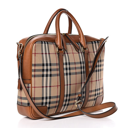 Burberry Nylon Horseferry Check Newburg Briefcase Tan 3 of 13
