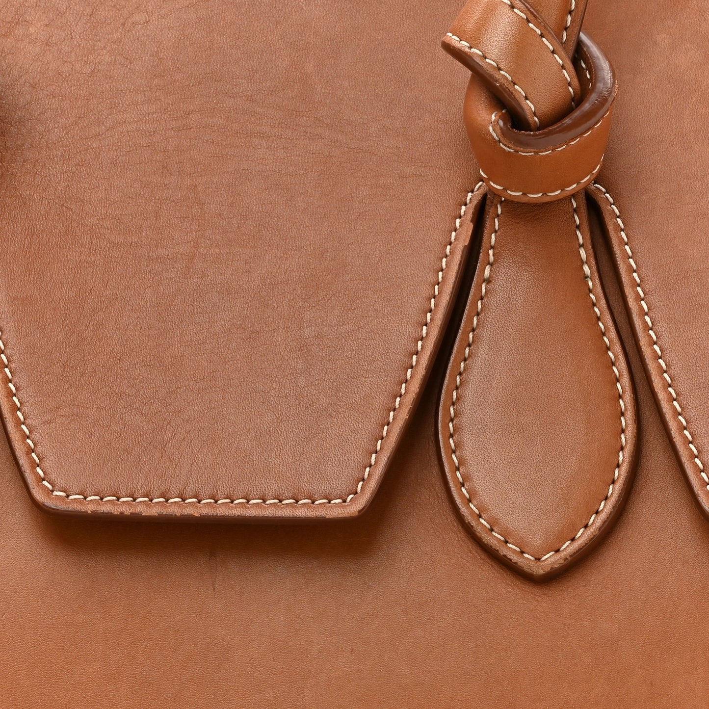 Natural Calfskin Mini Tie Knot Tote Tan