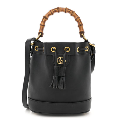 Gucci Softy Wonka Textured Dollar Calfskin Mini Diana Bucket Bag Black 1 of 12