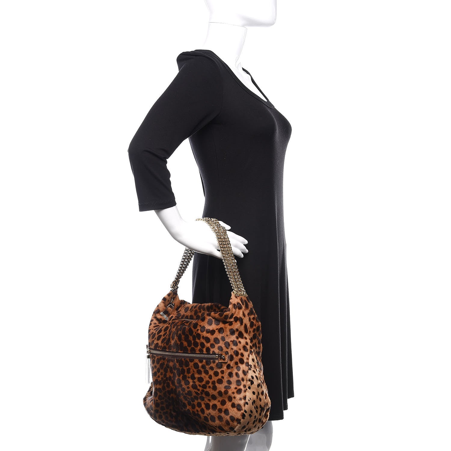 Christian Louboutin Pony Hair Leopard Print Medium Marianna Hobo 2 of 12
