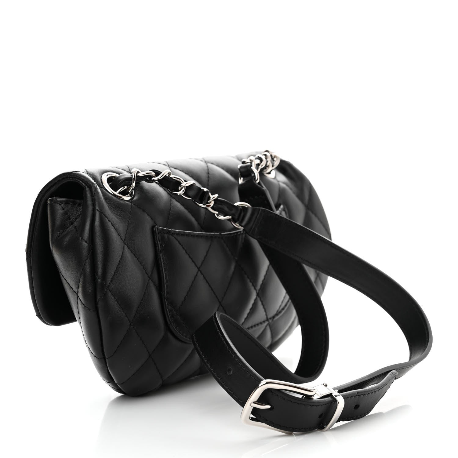 Chanel Calfskin Quilted CC Uniform Flap Belt Bag Black 3 of 11