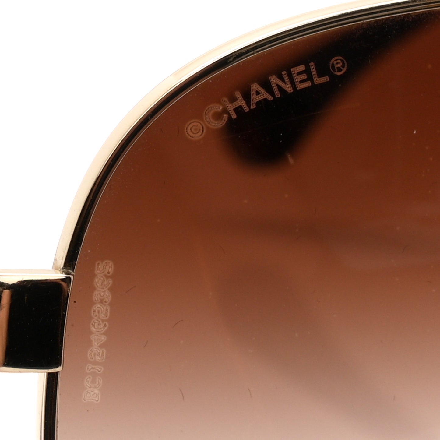 Lambskin Quilted CC Aviator Sunglasses 4195-Q-A Brown  Gold