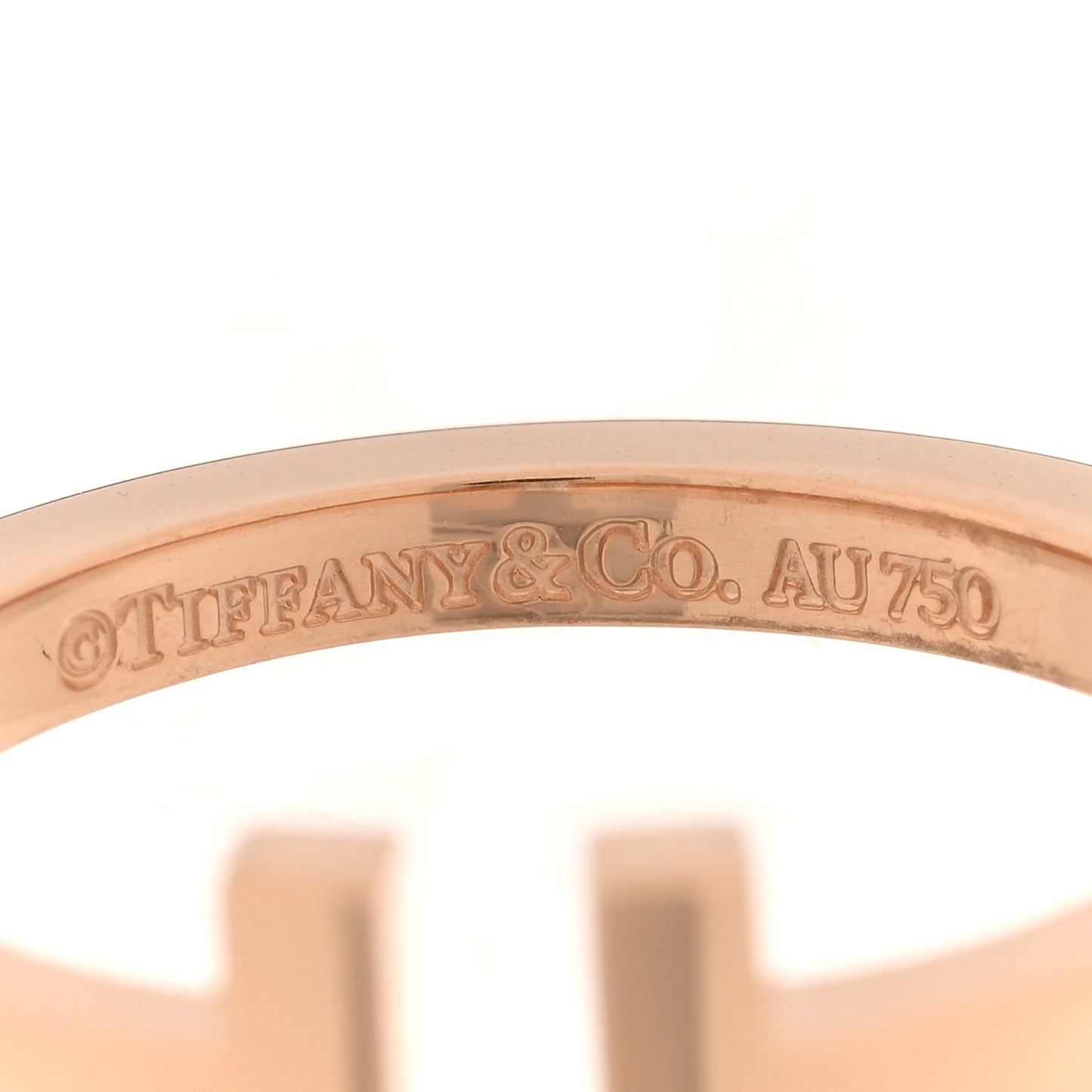 18K Rose Gold T Square Ring 60 9