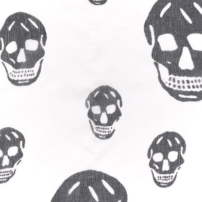 Alexander McQueen Silk Chiffon Skull Scarf Ivory Black 3 of 8