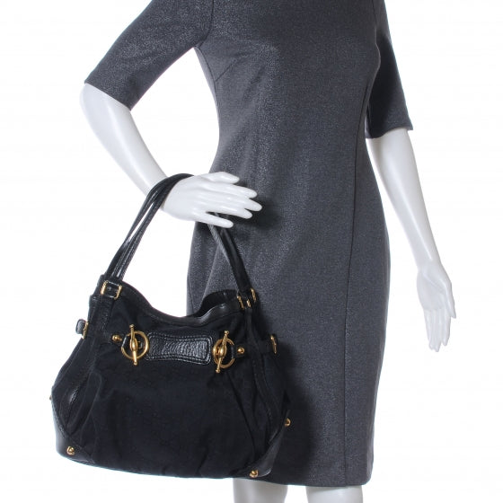 Monogram Medium Jockey Tote Black