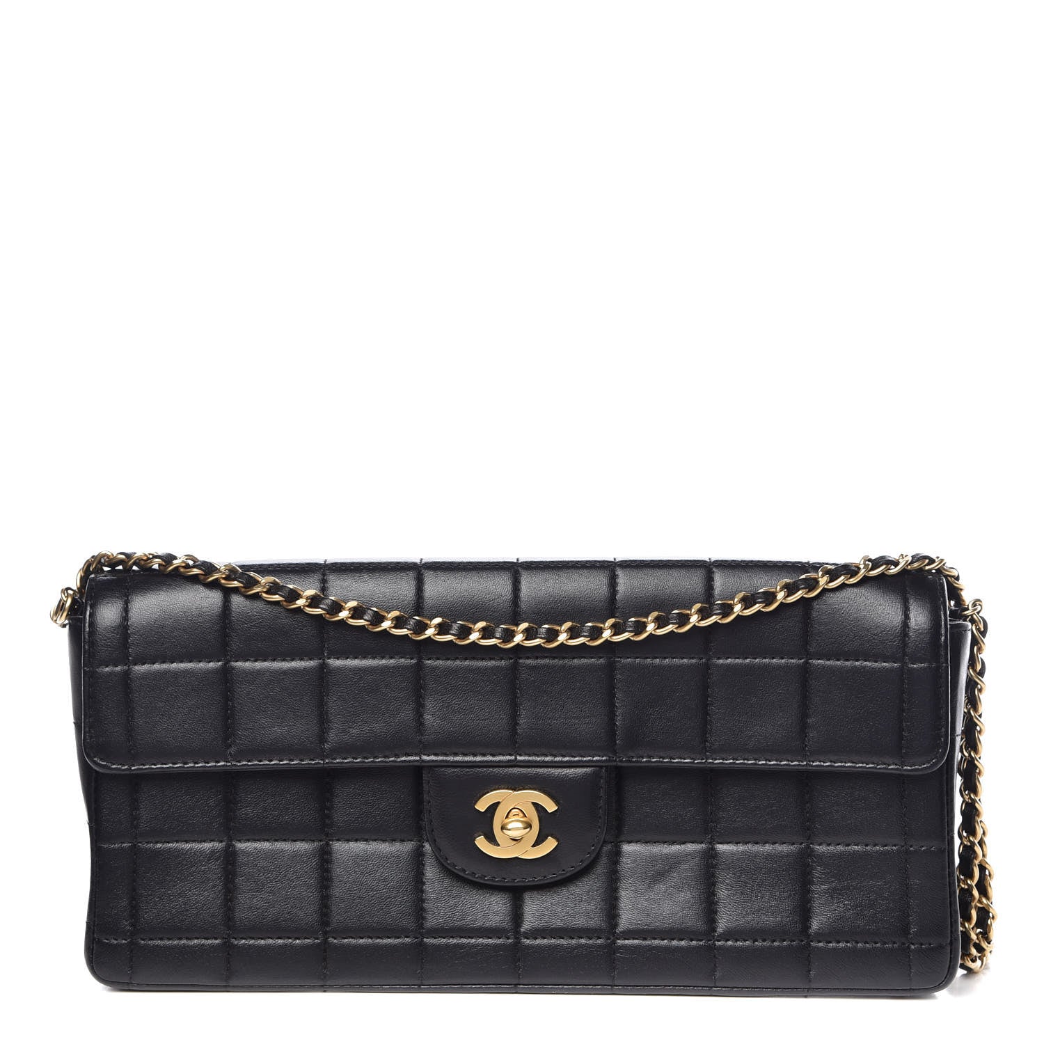 Chanel Lambskin East West Chocolate Bar Flap Black 1 of 10