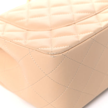 Chanel Lambskin Quilted Jumbo Double Flap Beige Clair 7 of 18