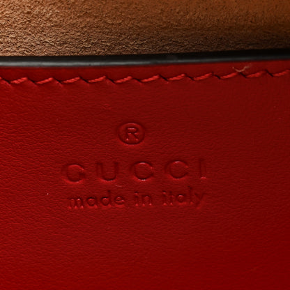 Gucci Calfskin Matelasse Diagonal Mini Interlocking G Heart Shoulder Bag Hibiscus Red 6 of 7