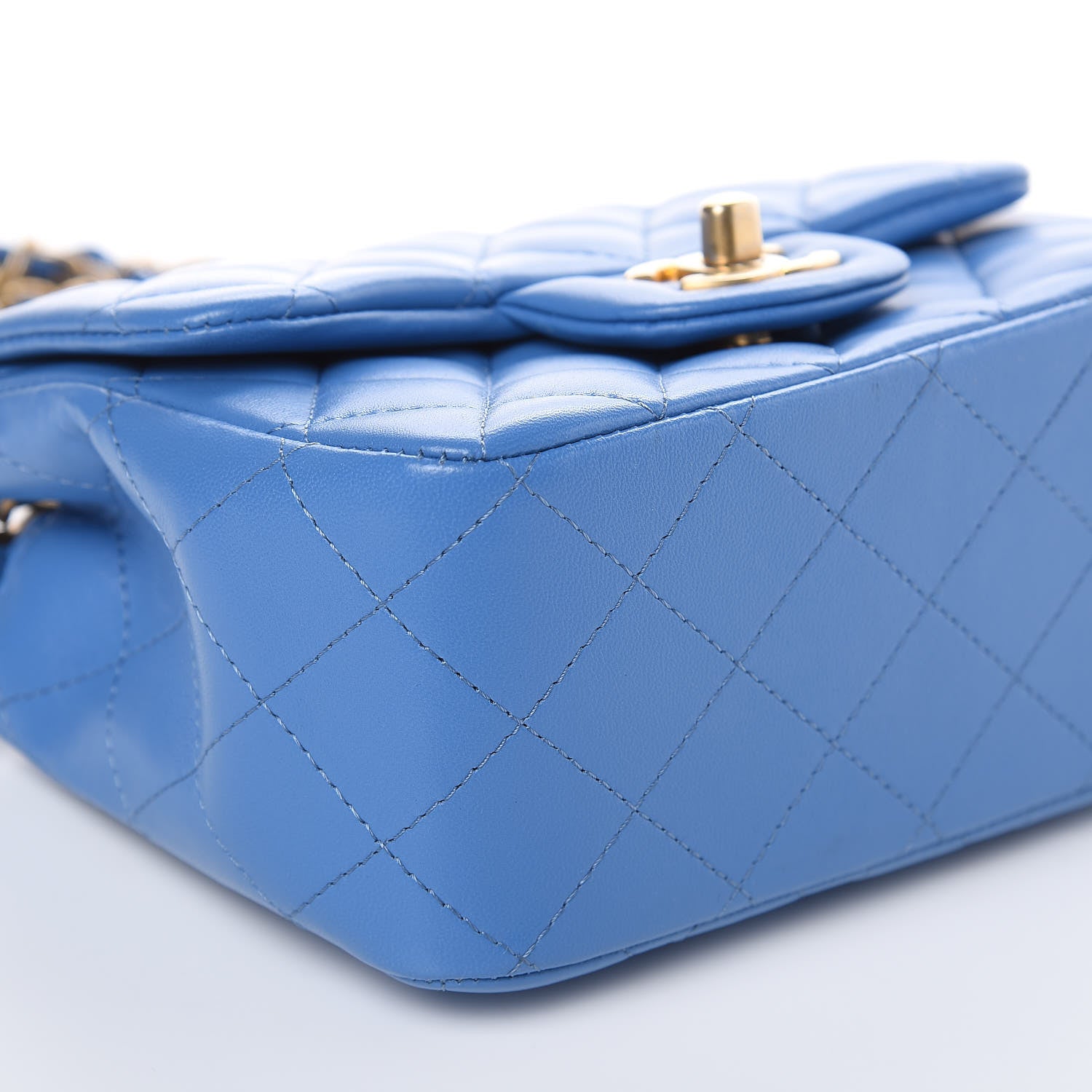 Chanel Lambskin Quilted Mini Square Flap Blue 8 of 10