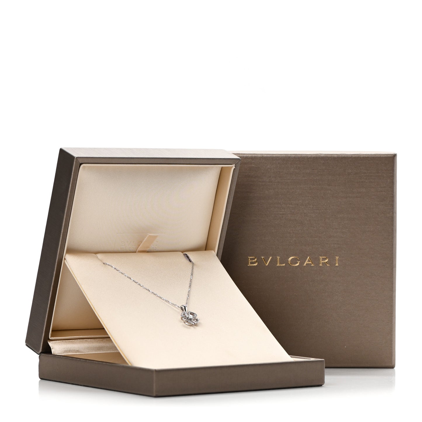 18K White Gold Diamond Fiorever Pendant Necklace