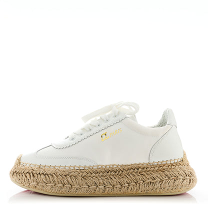 Christian Louboutin Toile Calfskin Espasneak Flat Sneaker 37 Ivory 1 of 11