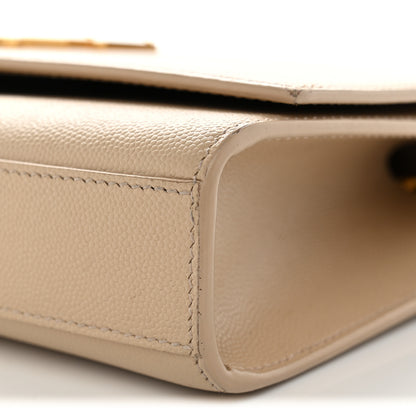 Saint Laurent Grain De Poudre Medium Monogram Kate Satchel Dark Beige 9 of 14
