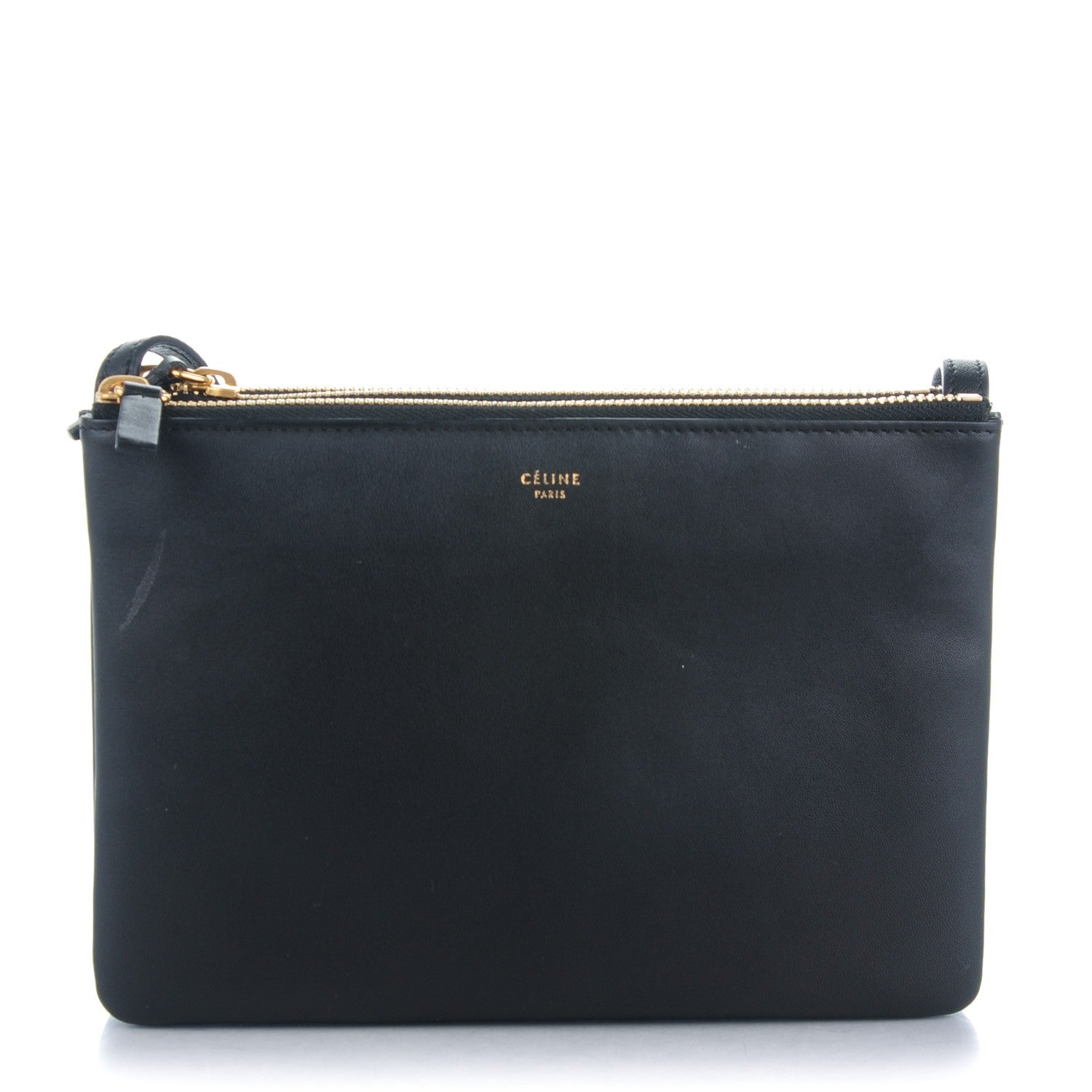 Celine Lambskin Small Trio Crossbody Bag Black 1 of 8