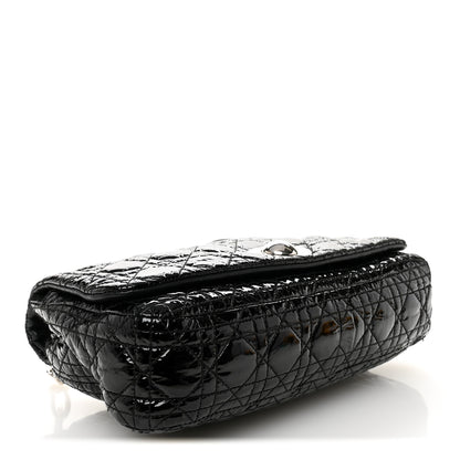 Christian Dior Patent Lambskin Cannage Rendezvous Flap Black 4 of 14