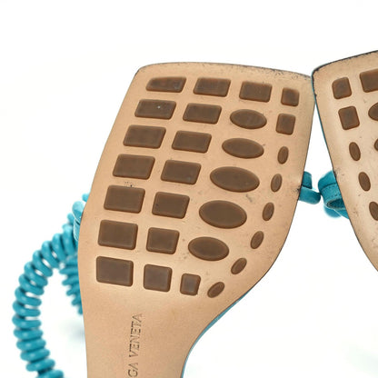 Bottega Veneta Rubber Wire Nappa Stretch 90mm Sandals 38 Turquoise 7 of 13
