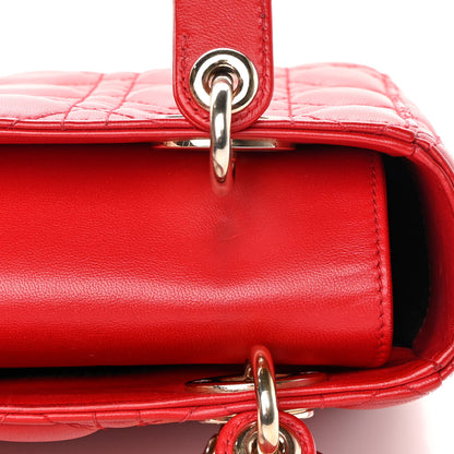 Christian Dior Lambskin Cannage Small Lucky Badges My Lady Dior Red 12 of 16