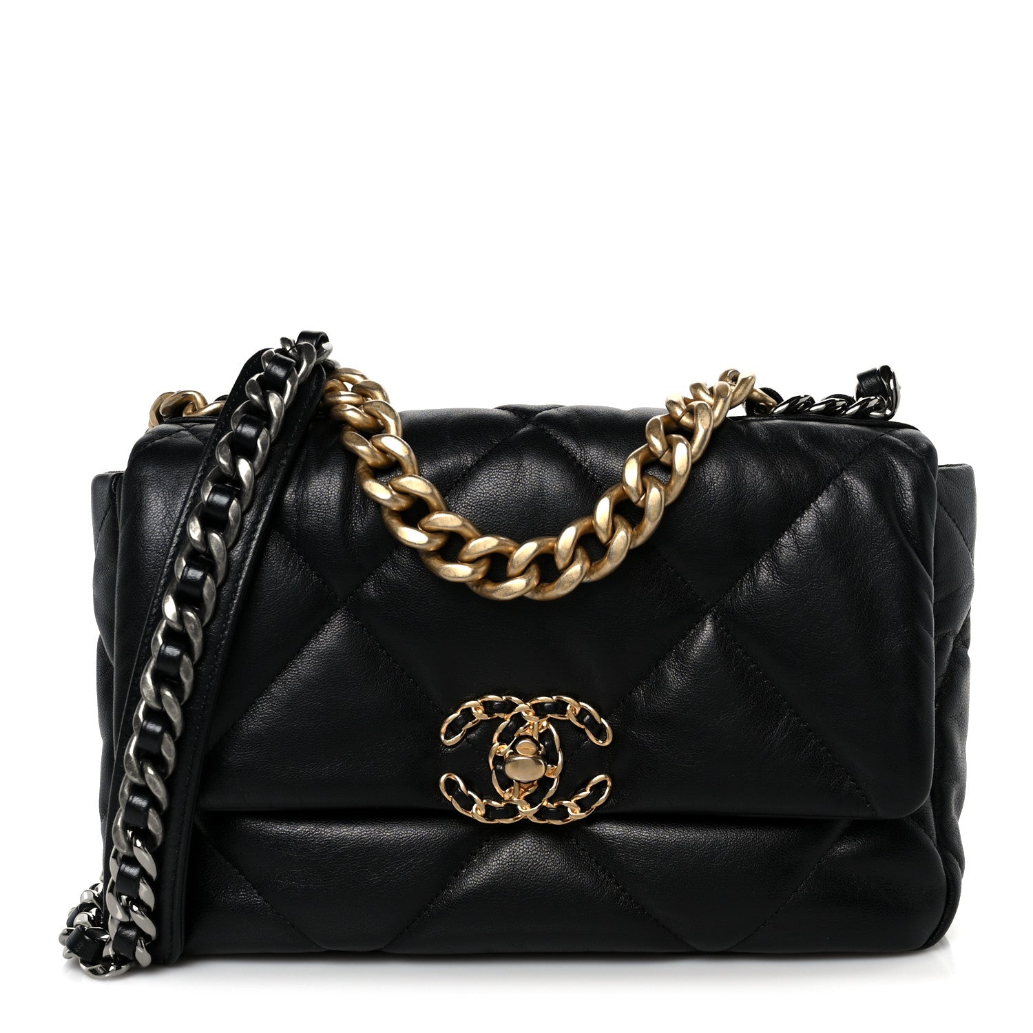 Chanel Lambskin Quilted Medium Chanel 19 Flap Black 1 of 11