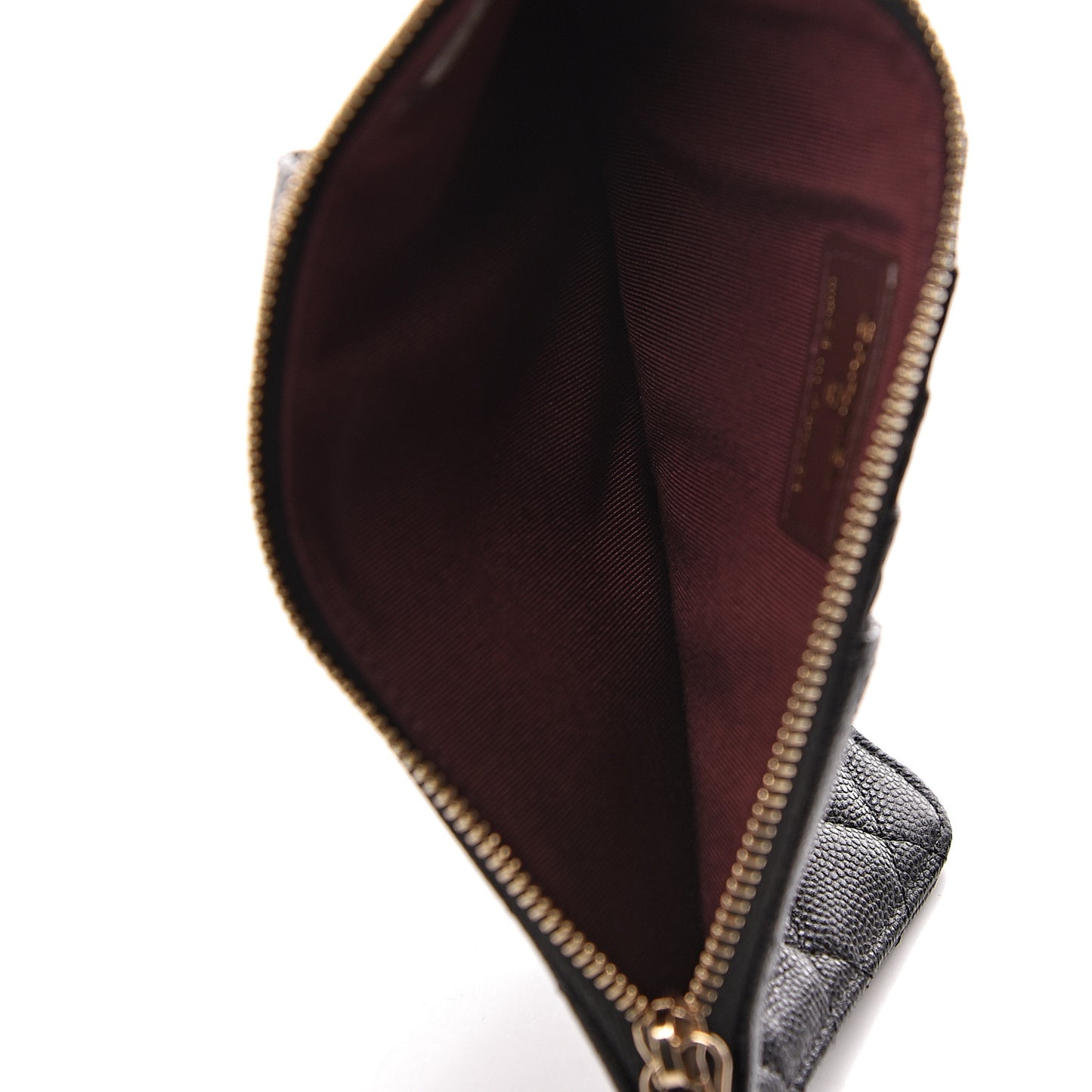 Caviar Quilted Classic Flat Wallet Pouch Black