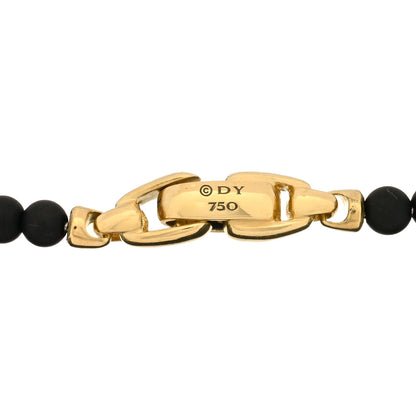 David Yurman 18K Yellow Gold Black Onyx Spiritual Beads Cross Station Bracelet 3 of 3