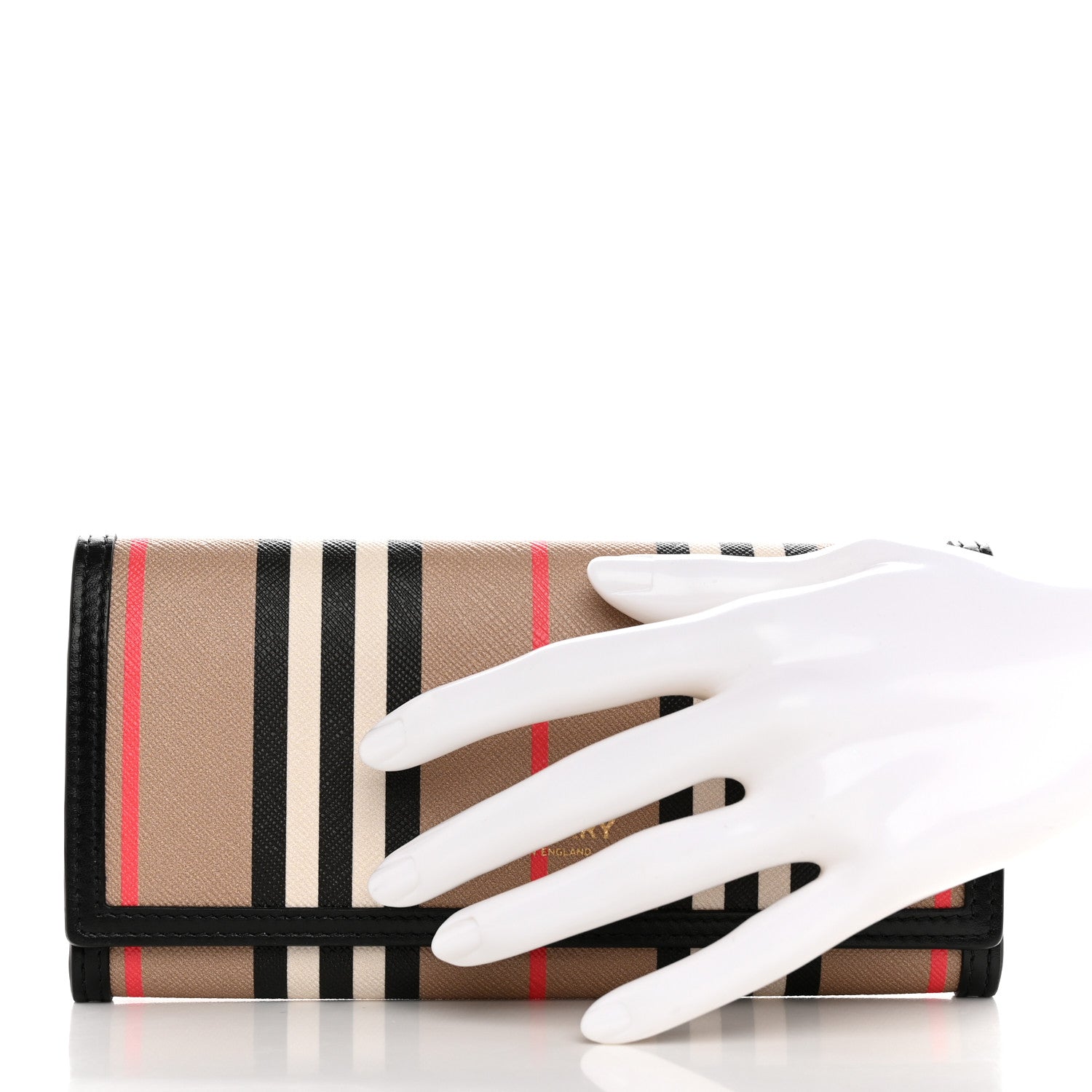 Burberry E-Canvas Icon Stripe Halton Continental Wallet Archive Beige 2 of 9