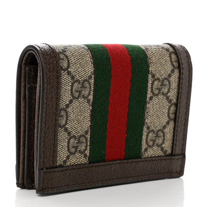 Gucci GG Supreme Monogram Web Ophidia Card Case Beige New Acero 3 of 8