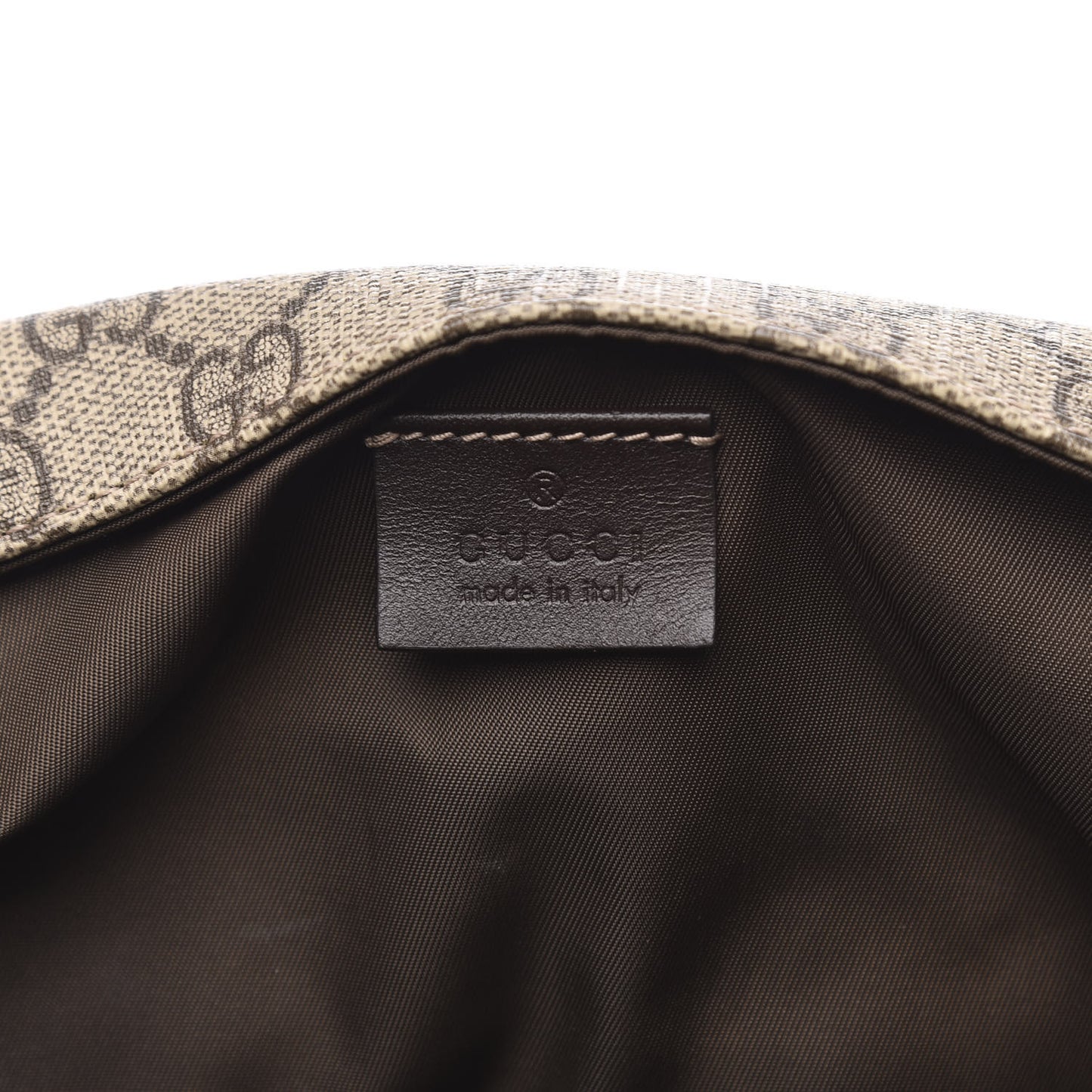 GG Supreme Monogram Selleria Calfskin Messenger Diaper Bag Beige Ebony Cocoa Dark Chocolate