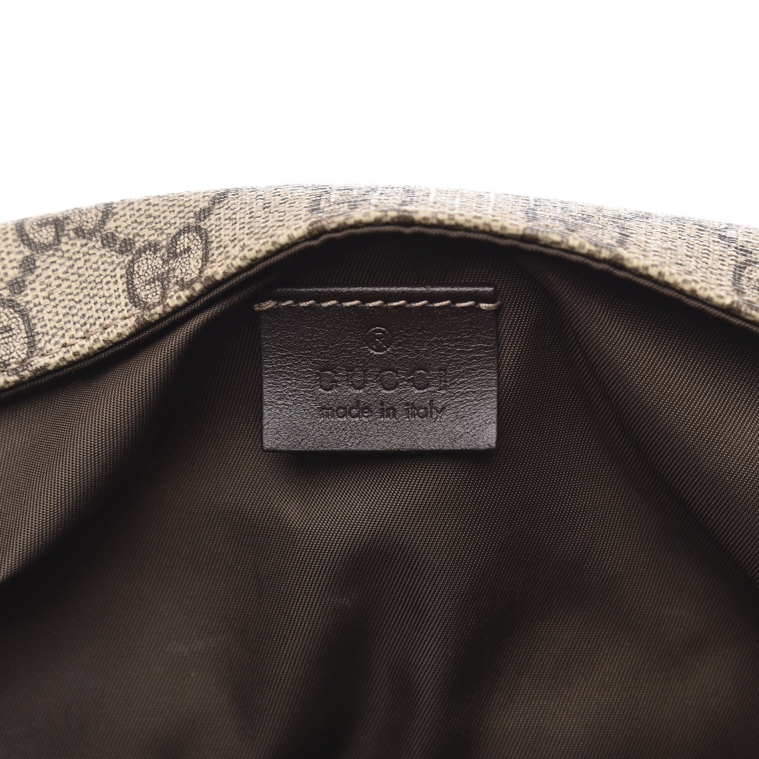 Gucci GG Supreme Monogram Selleria Calfskin Messenger Diaper Bag Beige Ebony Cocoa Dark Chocolate 7 of 13