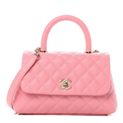 Chanel Caviar Quilted Mini Coco Handle Flap Pink 1 of 10