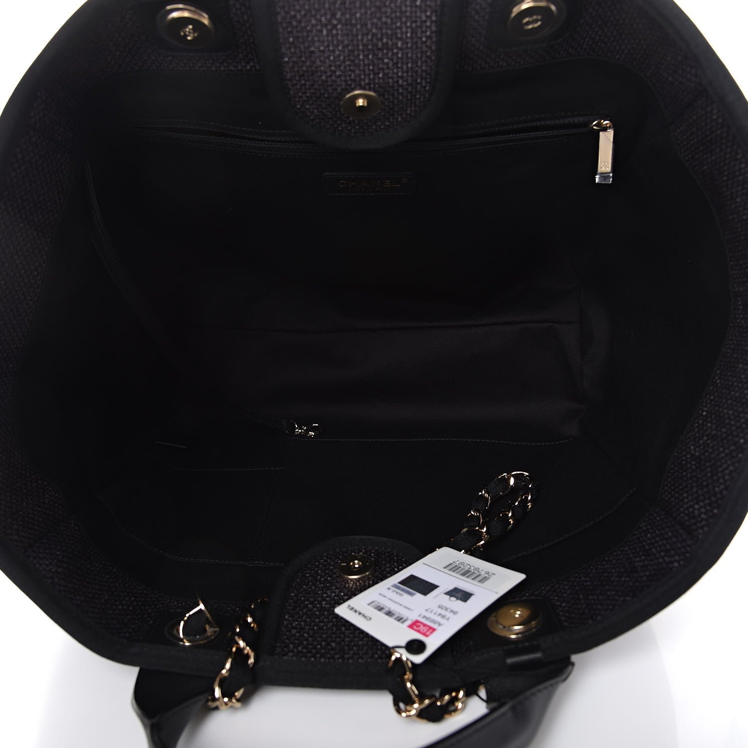 Chanel Woven Straw Raffia Large Deauville Tote Black 5 of 9