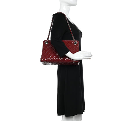 Chanel Patent Quilted Timeless CC Shopping Tote Red 2 of 13