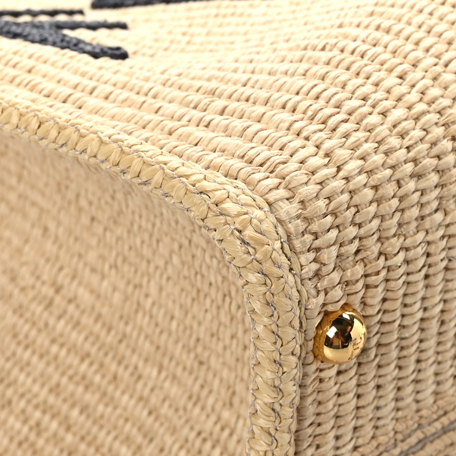 Fendi Straw Vitello King Plexiglass Woven Medium Fendi Sunshine Shopper Tote Natural Black 8 of 11